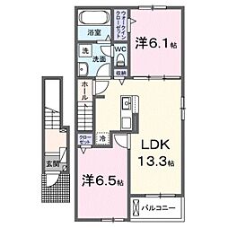 ディモーラ 2LDKの間取図画像