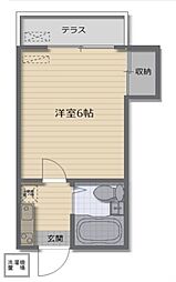 ハイツ相原 1Kの間取図画像