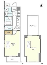 東京メトロ丸ノ内線 中野富士見町駅 徒歩10分の賃貸マンション 9階1SKの間取り