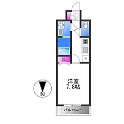 トレノーヴェ南巽 5階ワンルームの間取り