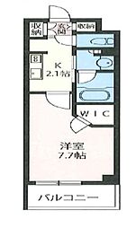 プライムメゾン市谷山伏町 1Kの間取図画像