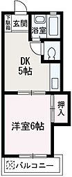 サンライズ 1DKの間取図画像