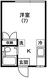 サンハイム遠矢塚 ワンルームの間取図画像