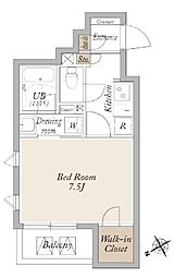 ライブカーサ門前仲町 3階1Kの間取り