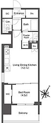 MYRIARESIDENCE日本橋人形町 1LDKの間取図画像