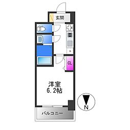 グランパシフィック今里南 1Kの間取図画像
