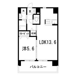エルフィーノ2 1LDKの間取図画像