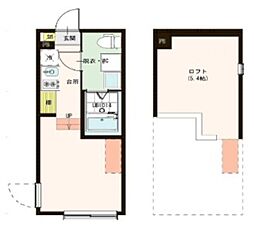 ハーモニーテラス金町2 1Kの間取図画像