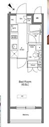 プラウドフラット蒲田 1Kの間取図画像