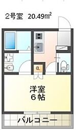 ビッグブリッジ八王子 1Kの間取図画像