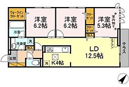 フォルトゥーナ南流山 3LDKの間取図画像