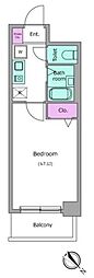 RESIDIA南行徳 1Kの間取図画像