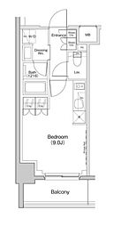 ザ・パークハビオ東長崎 7階ワンルームの間取り