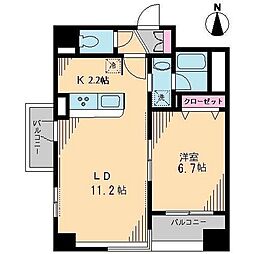 ブルソール信濃町 1LDKの間取図画像