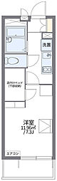 レオパレスフォーシーズン 1Kの間取図画像