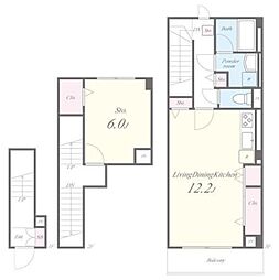 ホヌ オハマ 2階1LDKの間取り