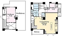 グランシーナ目白台 4階2LDKの間取り