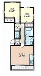 MapleHouseArk 2LDKの間取図画像