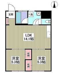 ロワール坂戸 2LDKの間取図画像
