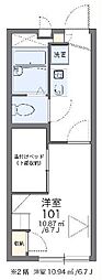 レオパレスルミエールEast 1Kの間取図画像
