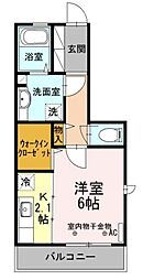 ドムス Y 2階1Kの間取り