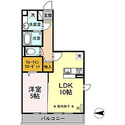 TD西ノ前 1LDKの間取図画像