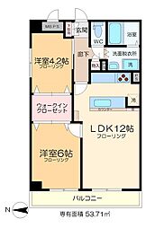 ロイヤルキャッスル八潮B棟 2LDKの間取図画像