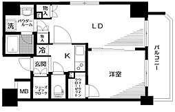 日神デュオステージ中野坂上NEXT 7階1LDKの間取り