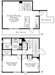 ASTILE目黒不動前 4階2LDKの間取り