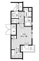 コスモリード新宿余丁町 3階ワンルームの間取り
