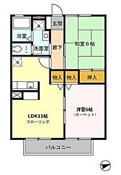 リヴェール・エフティ1 2LDKの間取図画像