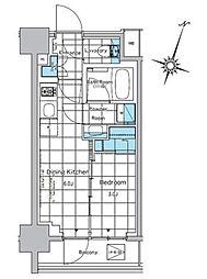ルフォンプログレ神田プレミア 6階1DKの間取り