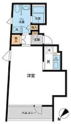 フレッグ赤坂 1Kの間取図画像