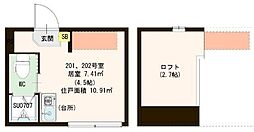 Latte池袋本町 ワンルームの間取図画像