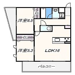 グランドレジデンス泉佐野駅前 2LDKの間取図画像