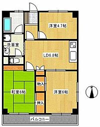 第2メゾン大泉 3DKの間取図画像