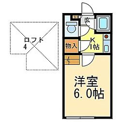 フラット町屋 1階1Kの間取り