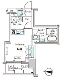 ParkAxis錦糸町WEST 1Kの間取図画像