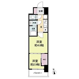 JR関西本線 JR難波駅 徒歩3分の賃貸マンション 4階2Kの間取り