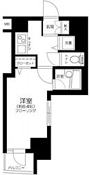 プレール・ドゥーク銀座EAST 2階1Kの間取り