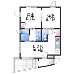 OTTO 3階2LDKの間取り