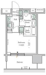 ワンルーフレジデンス田町 5階1Kの間取り