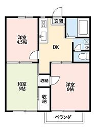 ハイツファイン 3DKの間取図画像