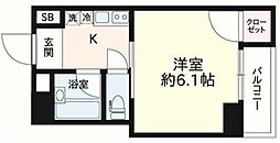 都営大江戸線 赤羽橋駅 徒歩1分の賃貸マンション 4階1Kの間取り