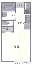 ミルフラット 2階ワンルームの間取り