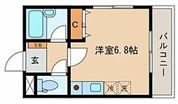 グランシャレー島根-3 ワンルームの間取図画像