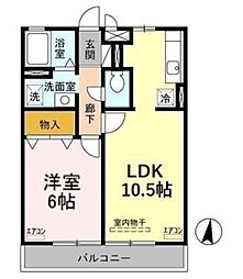 パピリオ 3階1LDKの間取り
