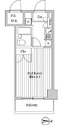スペーシア池上 2階1Kの間取り