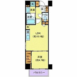 都営新宿線 東大島駅 徒歩6分の賃貸マンション 4階1LDKの間取り