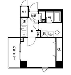 シルフィ田端 4階1Kの間取り